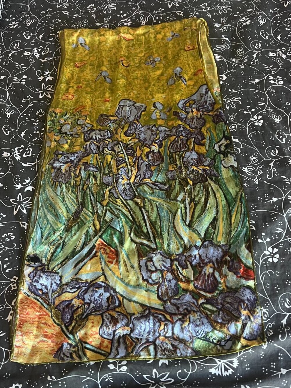 Silk Van Gogh Irises Scarf.